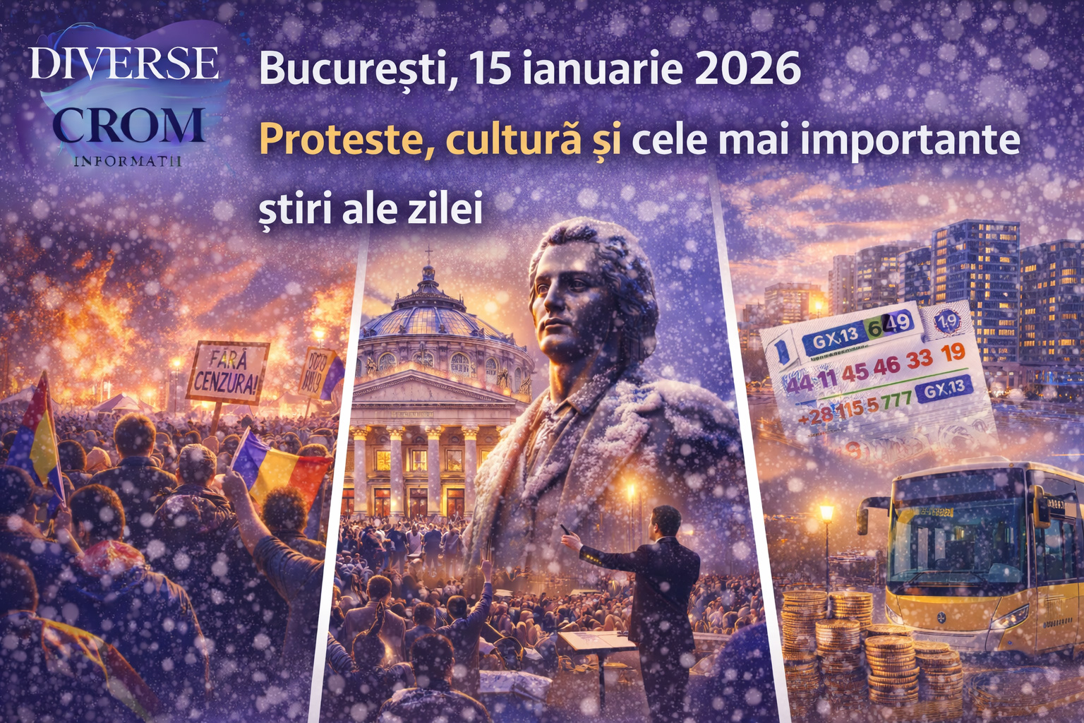 București, 15 ianuarie 2026: proteste, cultură și viața urbană în actualitate