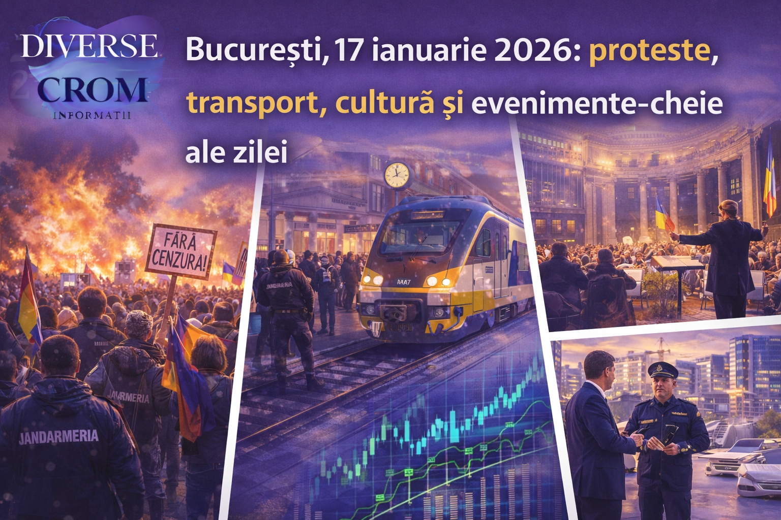 București, 17 ianuarie 2026: proteste, transport, cultură și evenimente-cheie ale zilei