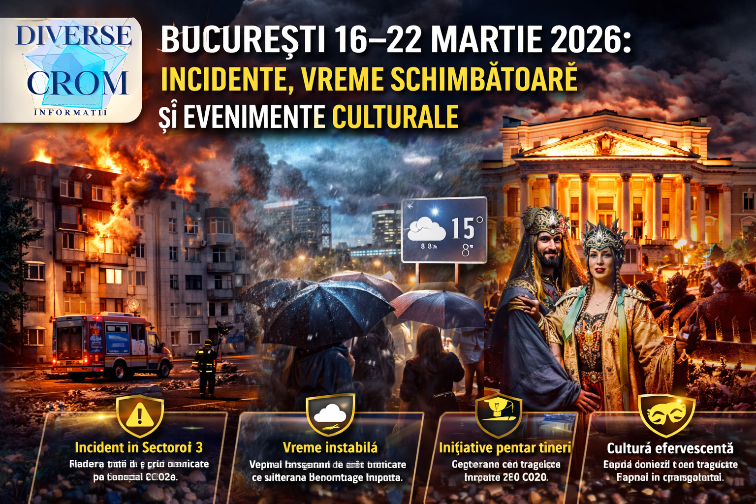 București între siguranță și cultură: o săptămână cu incidente, schimbări meteo și efervescență artistică